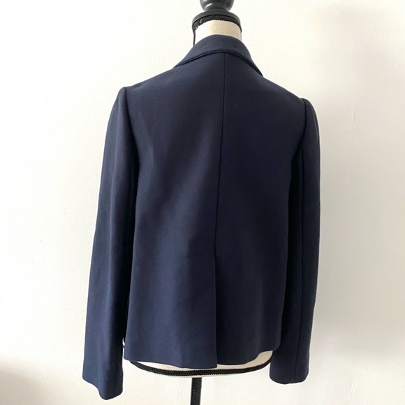 IRO Navy Blue Cotton Wool Blazer Jacket Size 2 - Picture 3 of 8